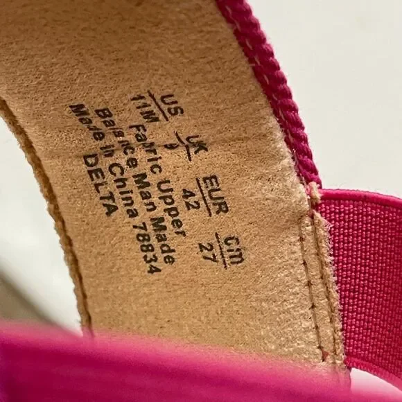 LIFESTRIDE, DELTA Slingback Wedge Hot Pink Sandals, Size 11M - Picture 7 of 7